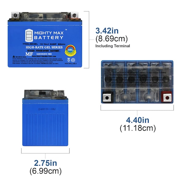 YTX4L-BS 12V 3Ah GEL Battery For Honda Scooters NB50M Aero Deep Cycle